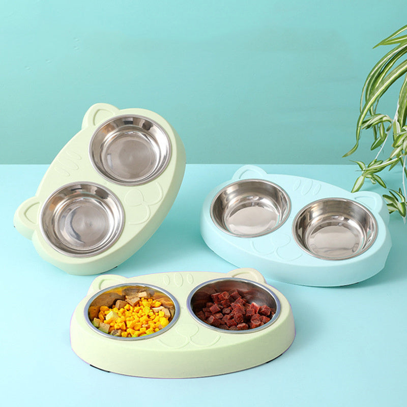 Elevate Your Pet's Dining Experience with Our Double Bowls Set